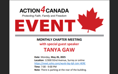 Speaking Event: Tanya Gaw – Wins, Campaigns and Strategies Surrey BC May 26 2025