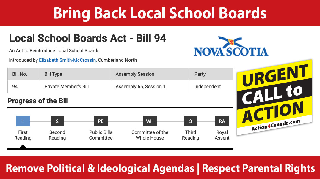 Call to Action: Bring Back Nova Scotia School Boards. Remove Political and Ideological Agendas