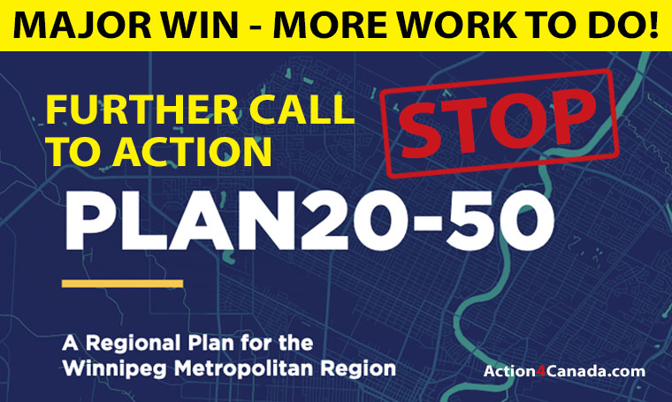 A Victory and Call to Action #2: Stop Plan20-50 (aka 15 Minute City), Manitoba