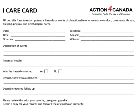 I Care Card | Action4Canada