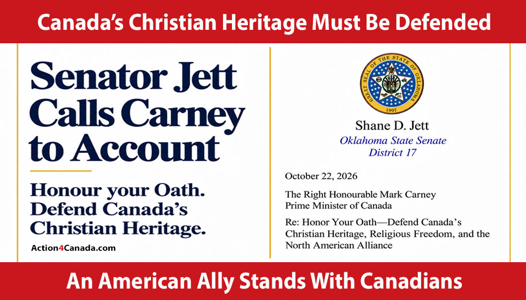 US Senator’s Letter to Mark Carney: Defend Canada’s Christian Heritage, Oct 2026