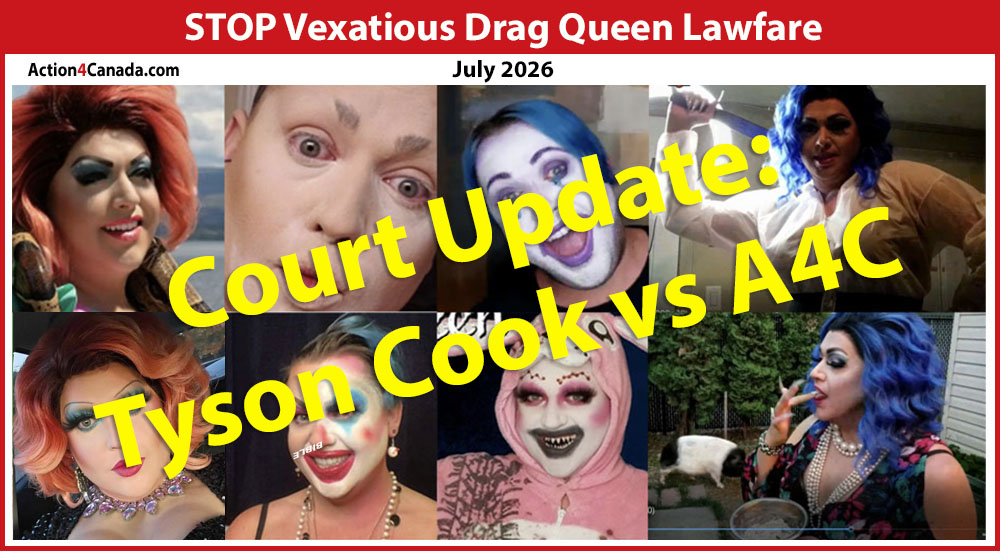 Update: Court Hearing Drag Queen Frieda Whales vs Action4Canada, July 2026