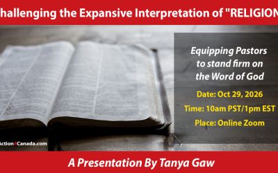 Pastor Webinar Tanya Gaw: Challenging the Expansive Interpretation of RELIGION, Oct 29 2026